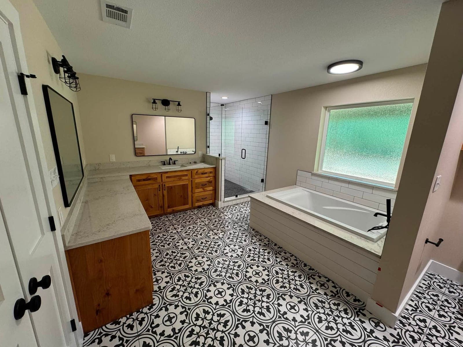 Patterned-Tile Master Bath — Bathroom project by Bradshaw Beaver Construction in Texoma Area, TX