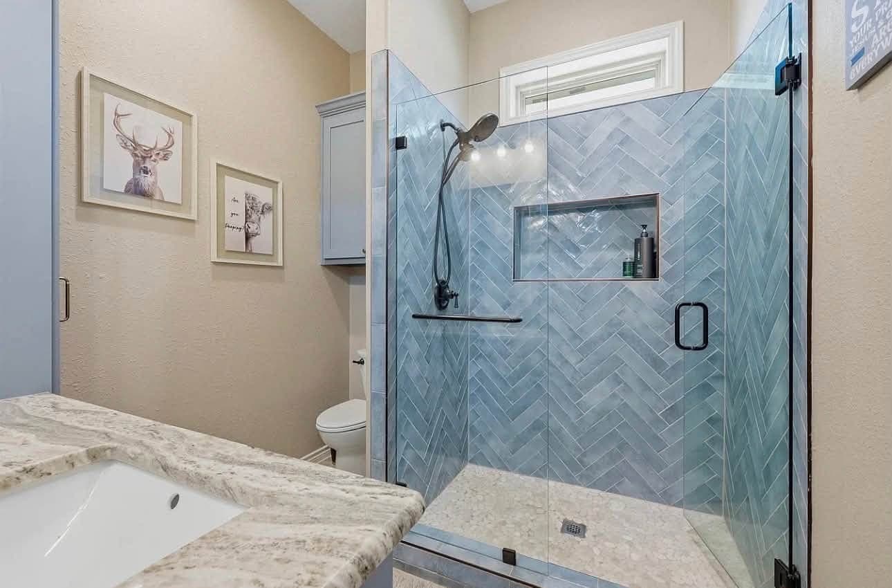 Herringbone Tile Shower — Bathroom project by Bradshaw Beaver Construction in Texoma Area, TX